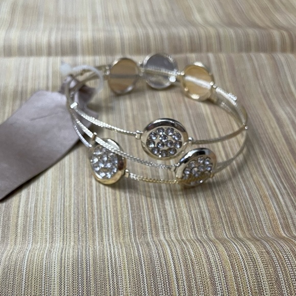 Bangle Bracelet Set with Shimmery Stones - Picture 4 of 6